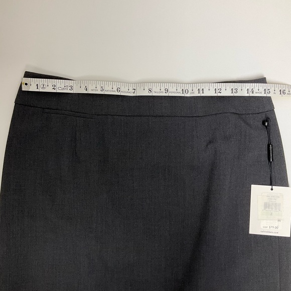 NWT Calvin Klein Womens Sz 4 Classic Professional Office Lined Gray Pencil Skirt - Picture 8 of 9